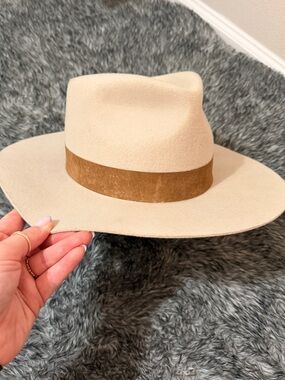 GIGI PIP Cream Fedora with Tan Suede Band